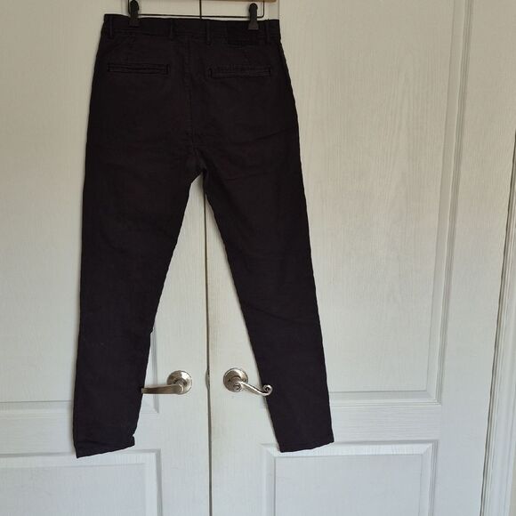 Zara Man Black Pants with Gold Button - Picture 4 of 16